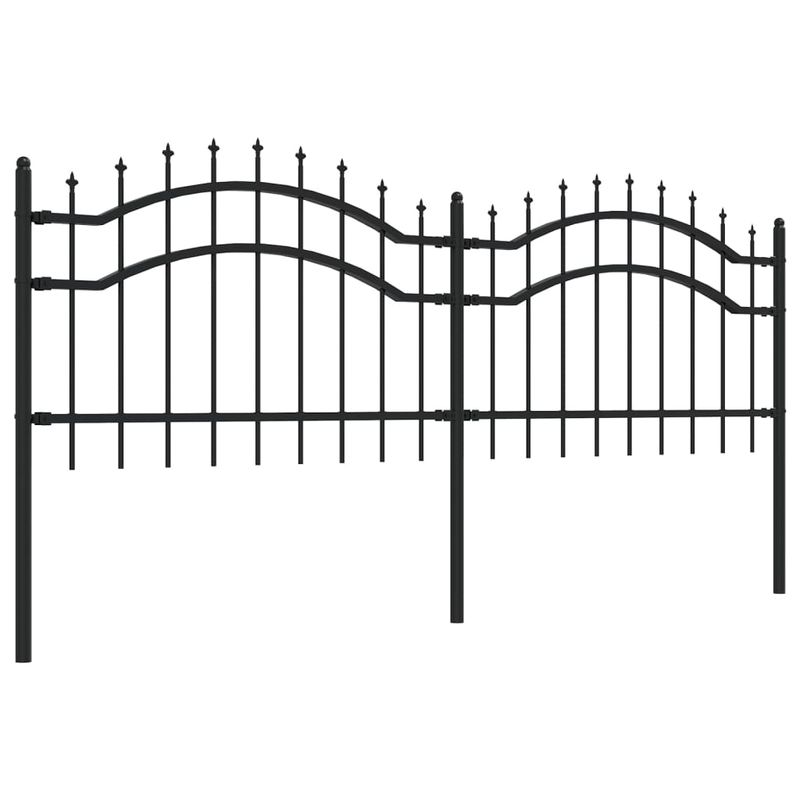 Casa si Gradina - Gradina si terasa - Garduri, panouri si accesorii - Gard gradina cu varfuri negru 115 cm otel vopsit electrostatic - Infinity.ro