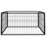 Petshop - Accesorii petshop - Culcusuri si custi - Custi interior si exterior - Tarc caini cu 4 panouri, negru, 100x50 cm, otel - Infinity.ro