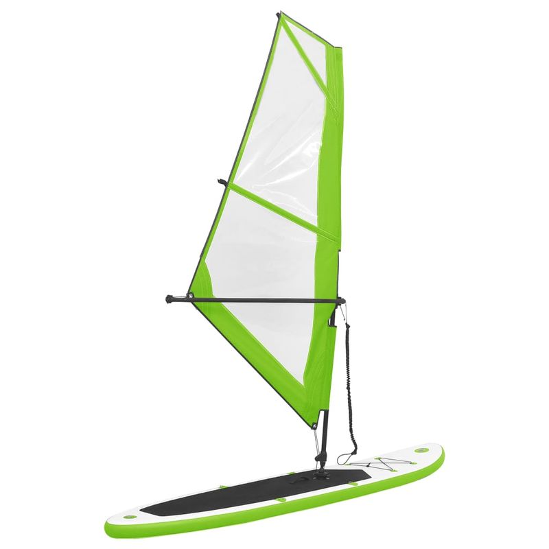 Sport si Outdoor - Sporturi acvatice - Sporturi pe placa - Stand up paddle - Set de placa SUP gonflabila cu vela, verde si alb - Infinity.ro