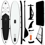 Sport si Outdoor - Sporturi acvatice - Sporturi pe placa - Stand up paddle - Set de placa SUP gonflabila cu vela, negru si alb - Infinity.ro