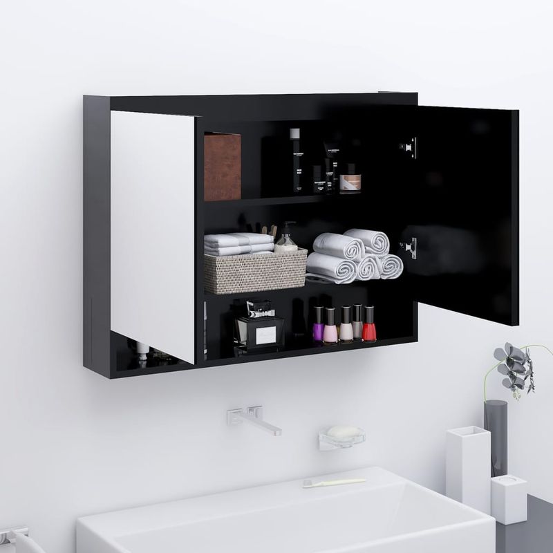 Casa si Gradina - Mobilier - Comode si corpuri - Masute de toaleta - Dulap de baie cu oglinda, antracit, 80x15x60 cm, MDF - Infinity.ro