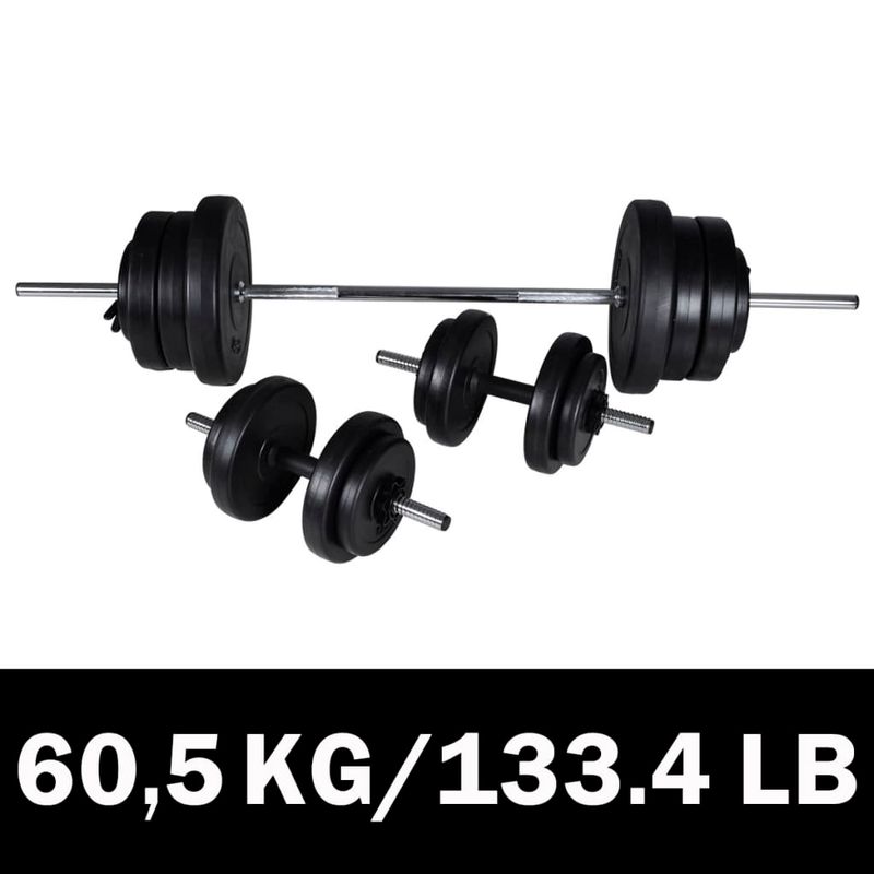 Sport si Outdoor - Fitness - Greutati si echipament - Greutati - Set haltere+2 gantere 60,5kg - Infinity.ro