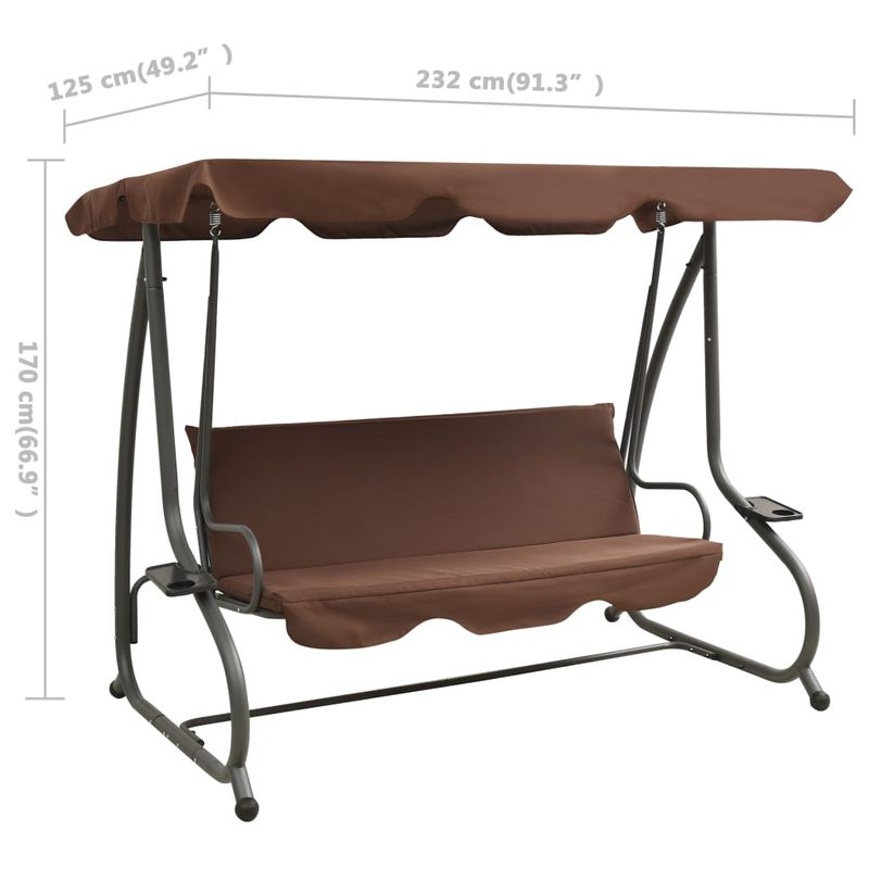 Casa si Gradina - Gradina si terasa - Balansoare si hamace - Balansoare - Balansoar de exterior cu copertina, cafeniu, cafea - Infinity.ro