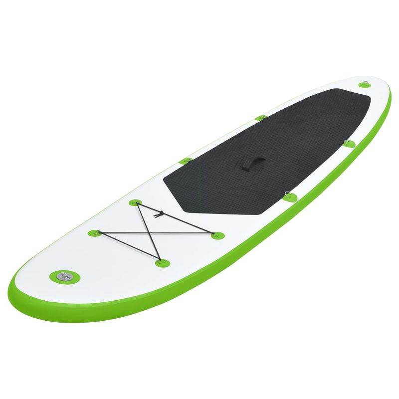 Sport si Outdoor - Sporturi acvatice - Sporturi pe placa - Stand up paddle - Set placa SUP, verde și alb, mărime 360x81x10 cm - Infinity.ro