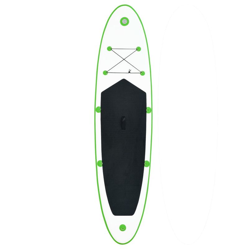 Sport si Outdoor - Sporturi acvatice - Sporturi pe placa - Stand up paddle - Set placa SUP, verde și alb, mărime 360x81x10 cm - Infinity.ro