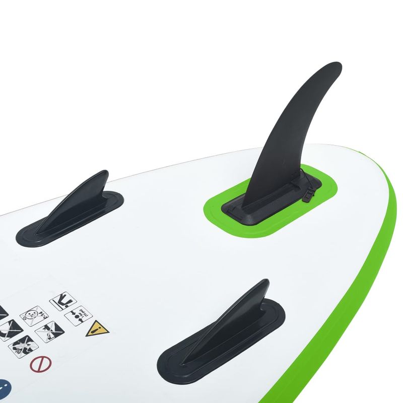 Sport si Outdoor - Sporturi acvatice - Sporturi pe placa - Stand up paddle - Set placa SUP, verde și alb, mărime 360x81x10 cm - Infinity.ro
