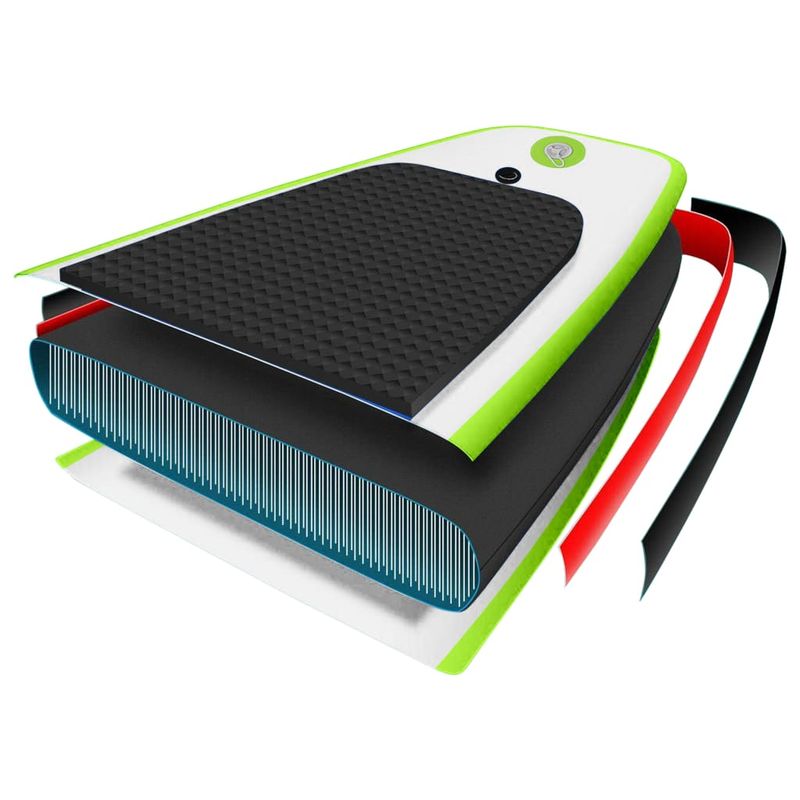 Sport si Outdoor - Sporturi acvatice - Sporturi pe placa - Stand up paddle - Set placa SUP, verde și alb, mărime 360x81x10 cm - Infinity.ro