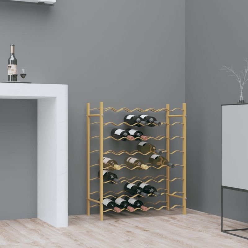 Casa si Gradina - Bucatarie si vesela - Accesorii bar - Carafe si decantoare - Suport sticle de vin pentru , 48 sticle, auriu, metal - Infinity.ro