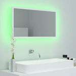Casa si Gradina - Mobilier - Comode si corpuri - Masute de toaleta - Oglinda de baie cu LED, alb, 80x8,5x37 cm, acril - Infinity.ro