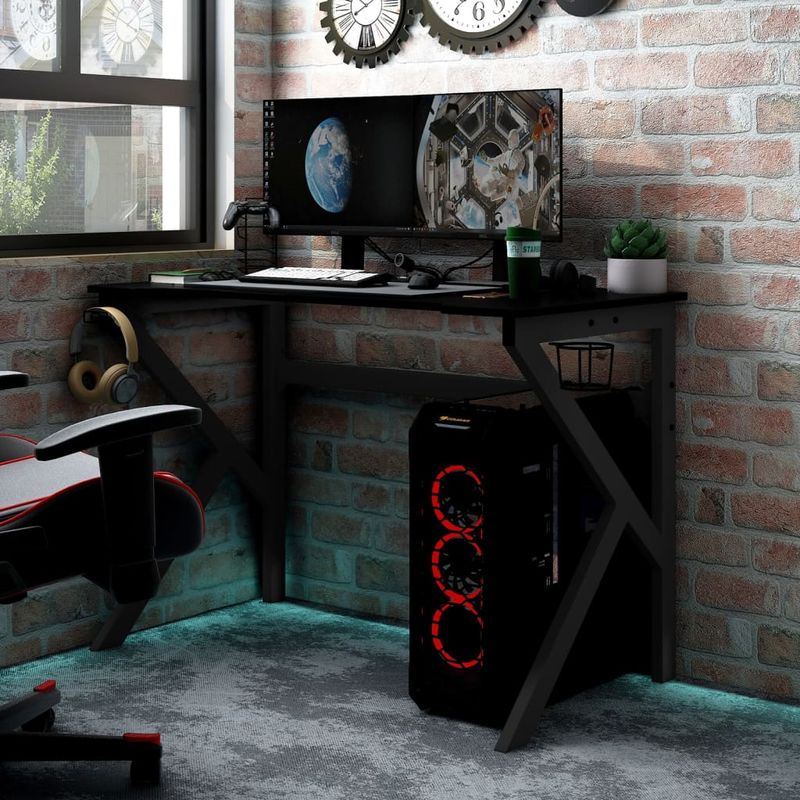 Casa si Gradina - Mobilier - Mese si birouri - Birouri - Birou de gaming cu picioare in forma de K, negru, 90x60x75 cm - Infinity.ro