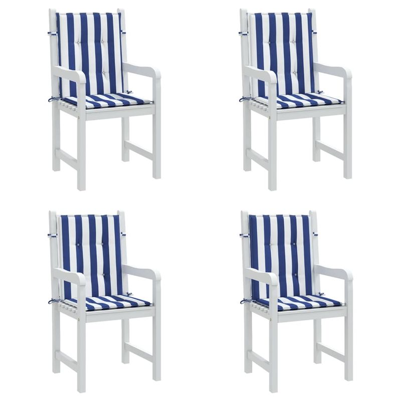 Casa si Gradina - Textile si covoare - Perne si pilote - Perne decorative - Perne scaun cu spatar mic, 4 buc. dungi albastre și albe, textil, mărime 100x50x4 cm - Infinity.ro