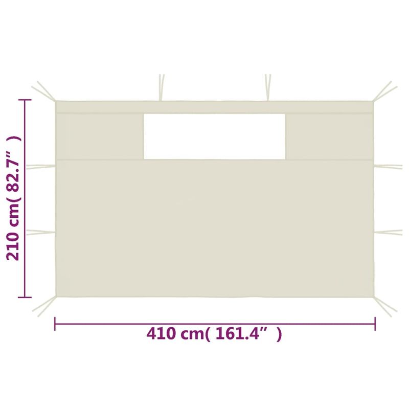 Casa si Gradina - Gradina si terasa - Umbrele si pavilioane - Pavilioane - Pereti laterali foisor cu ferestre, 2 buc., crem, mărime 4.1x2.1 m - Infinity.ro