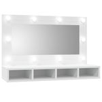 Casa si Gradina - Mobilier - Mobilier baie - Comode baie - Dulap cu oglinda si LED, alb, 90x31,5x62 cm - Infinity.ro