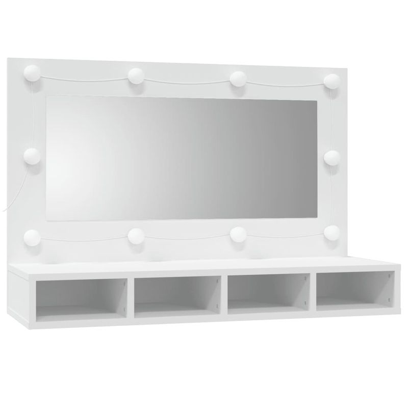 Casa si Gradina - Mobilier - Mobilier baie - Comode baie - Dulap cu oglinda si LED, alb, 90x31,5x62 cm - Infinity.ro