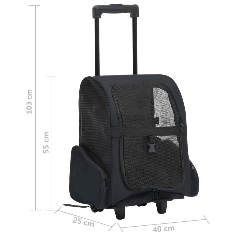 Petshop - Accesorii petshop - Culcusuri si custi - Genti si articole transport - Troller pentru animale de companie multifunctional, negru - Infinity.ro
