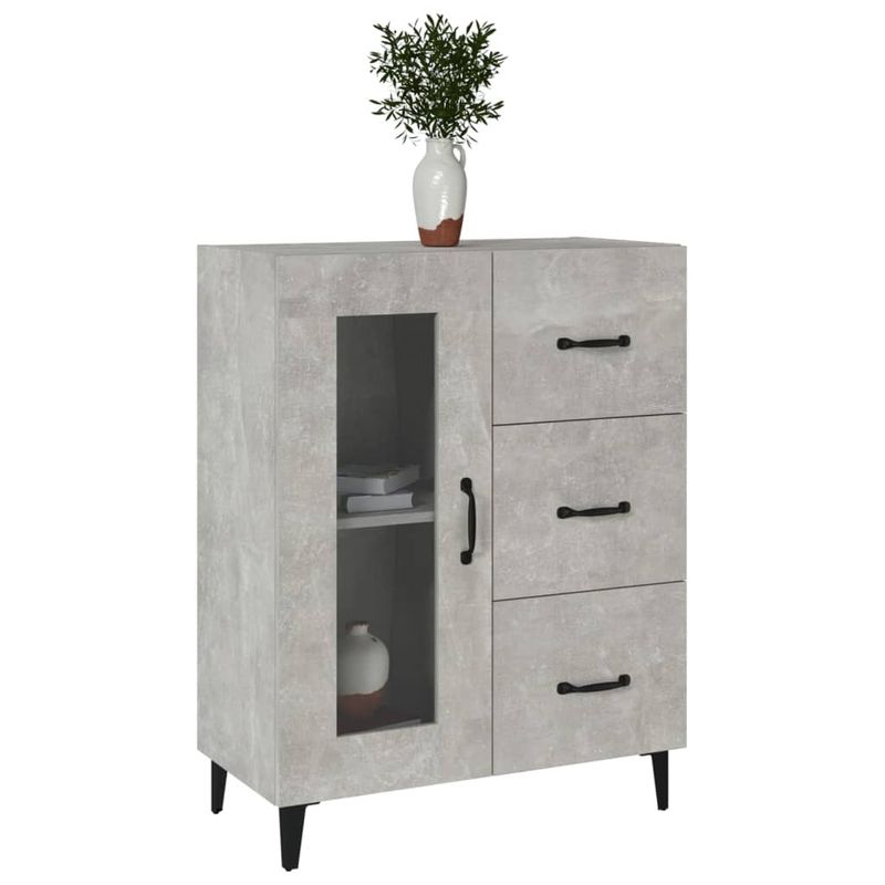 Casa si Gradina - Mobilier - Comode si corpuri - Comode - Servanta, gri beton, 69,5x34x90 cm, lemn compozit - Infinity.ro