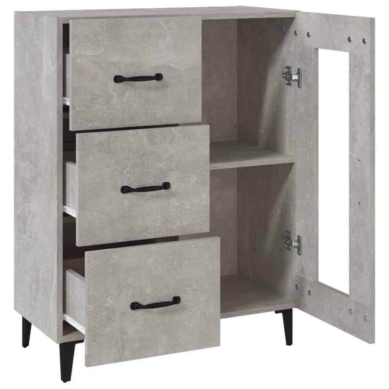 Casa si Gradina - Mobilier - Comode si corpuri - Comode - Servanta, gri beton, 69,5x34x90 cm, lemn compozit - Infinity.ro