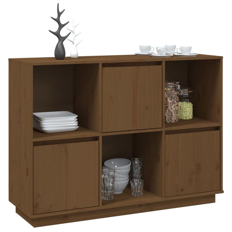 Casa si Gradina - Mobilier - Comode si corpuri - Comode - Servanta, maro miere, 110,5x35x80 cm, lemn masiv de pin - Infinity.ro