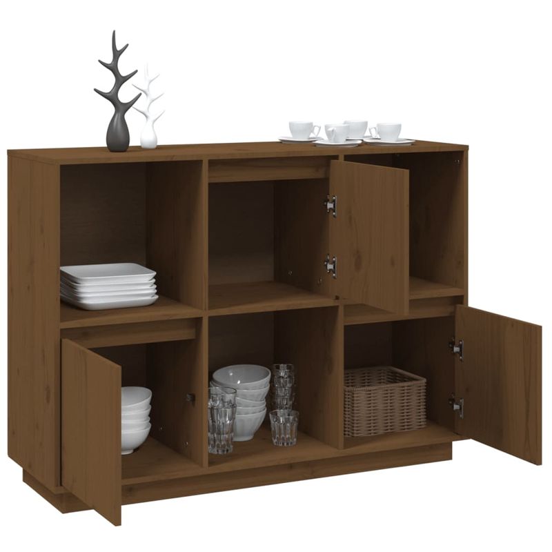 Casa si Gradina - Mobilier - Comode si corpuri - Comode - Servanta, maro miere, 110,5x35x80 cm, lemn masiv de pin - Infinity.ro