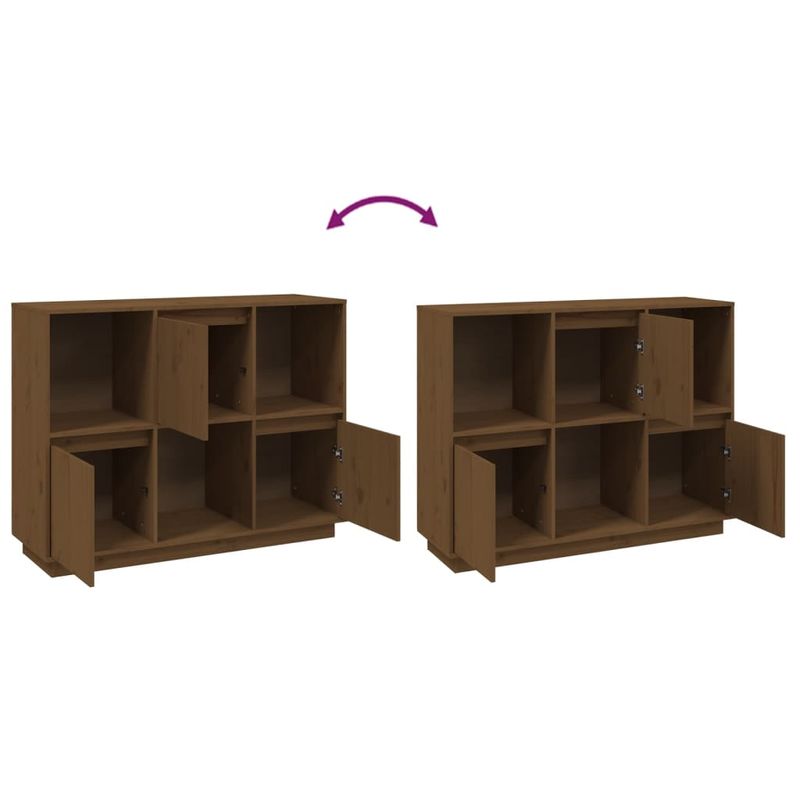 Casa si Gradina - Mobilier - Comode si corpuri - Comode - Servanta, maro miere, 110,5x35x80 cm, lemn masiv de pin - Infinity.ro
