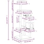 Petshop - Accesorii petshop - Jucarii animale - Ansambluri de joaca - Ansamblu de pisici cu stalpi din funie de sisal, gri deschis, 142 cm - Infinity.ro