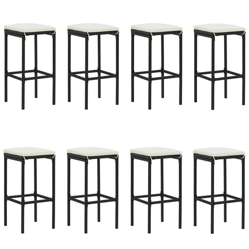 Casa si Gradina - Gradina si terasa - Mobilier exterior - Seturi mobila gradina - Set mobilier de bar de gradina cu perne, 9 piese, negru - Infinity.ro