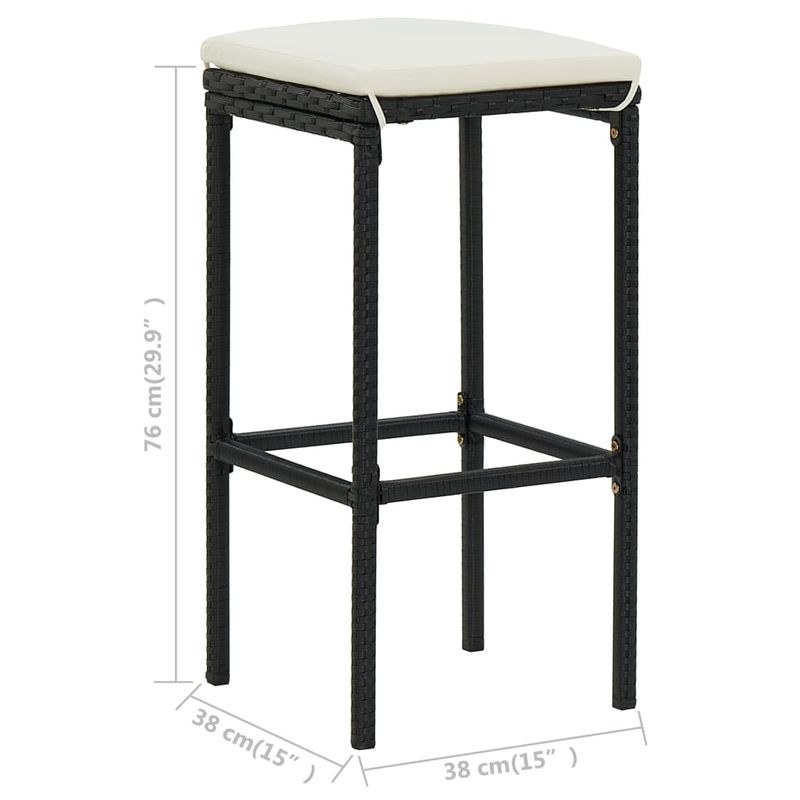 Casa si Gradina - Gradina si terasa - Mobilier exterior - Seturi mobila gradina - Set mobilier de bar de gradina cu perne, 9 piese, negru - Infinity.ro