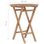 Casa si Gradina - Gradina si terasa - Mobilier exterior - Mese gradina - Masa de gradina pliabila, 60 cm, lemn masiv de tec - Infinity.ro