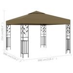 Casa si Gradina - Gradina si terasa - Umbrele si pavilioane - Pavilioane - Pavilion de gradina, gri taupe, 3 x 3 m, 180 g/m² - Infinity.ro