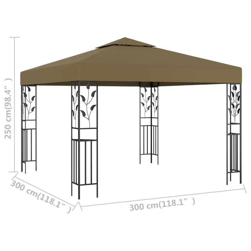 Casa si Gradina - Gradina si terasa - Umbrele si pavilioane - Pavilioane - Pavilion de gradina, gri taupe, 3 x 3 m, 180 g/m² - Infinity.ro