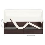 Casa si Gradina - Gradina si terasa - Mobilier exterior - Scaune si sezlonguri gradina - Pat de gradina cu baldachin, maro, poliratan - Infinity.ro