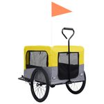 Petshop - Accesorii petshop - Culcusuri si custi - Genti si articole transport - Remorca bicicleta & carucior 2-in-1 animale, galben si gri - Infinity.ro