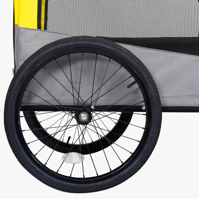 Petshop - Accesorii petshop - Culcusuri si custi - Genti si articole transport - Remorca bicicleta & carucior 2-in-1 animale, galben si gri - Infinity.ro