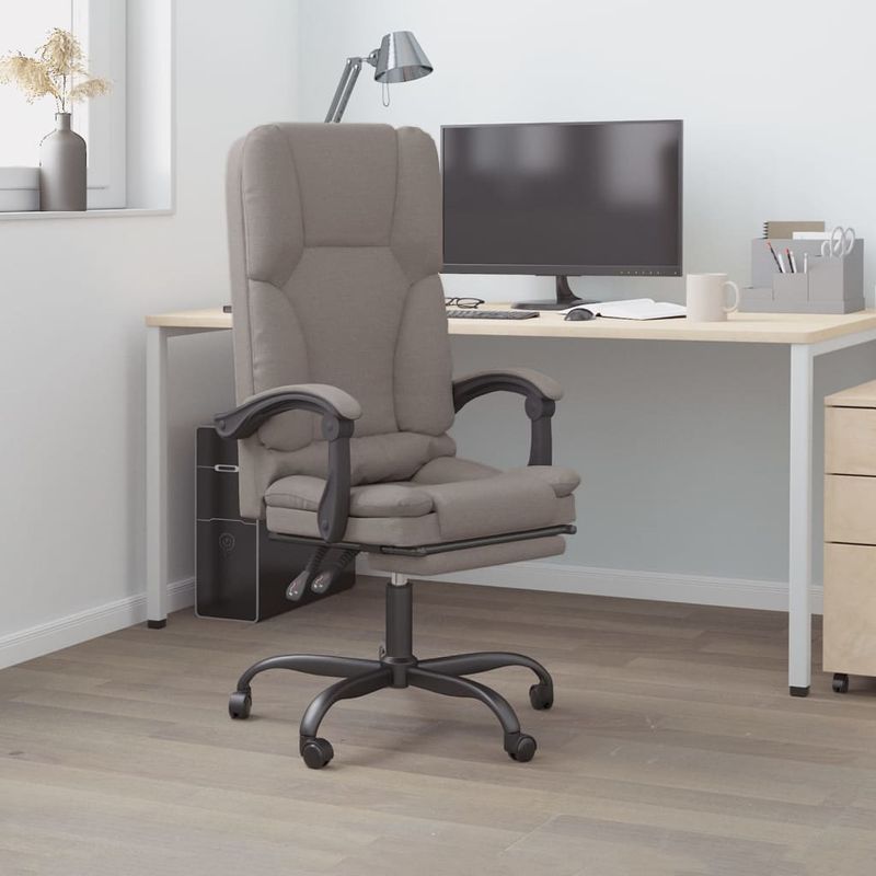 Casa si Gradina - Mobilier - Scaune si fotolii - Scaune - Scaun de birou rabatabil cu masaj, gri taupe, textil - Infinity.ro