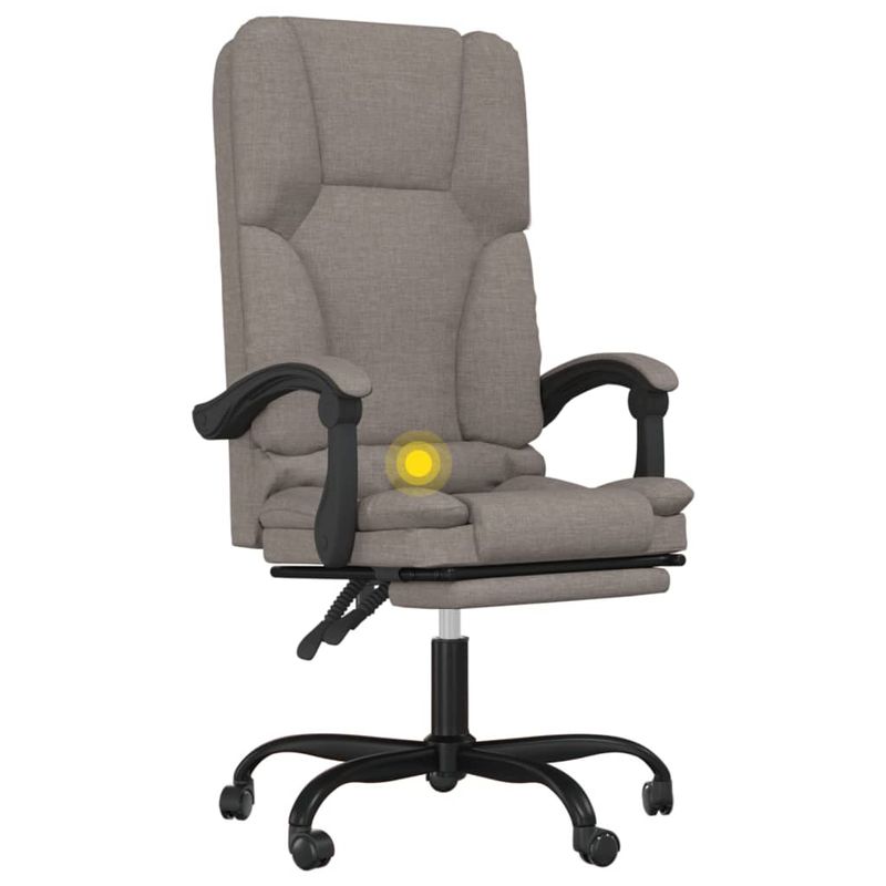 Casa si Gradina - Mobilier - Scaune si fotolii - Scaune - Scaun de birou rabatabil cu masaj, gri taupe, textil - Infinity.ro