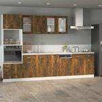 Casa si Gradina - Mobilier - Comode si corpuri - Corpuri bucatarie - Dulap inferior de chiuveta, stejar fumuriu, 80x46x81,5 cm, lemn, model 1x dulap inferior (2 uși 2 sertare) 80 cm - Infinity.ro