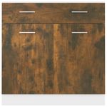 Casa si Gradina - Mobilier - Comode si corpuri - Corpuri bucatarie - Dulap inferior de chiuveta, stejar fumuriu, 80x46x81,5 cm, lemn, model 1x dulap inferior (2 uși 2 sertare) 80 cm - Infinity.ro