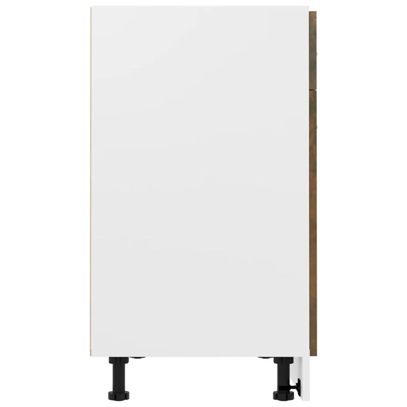 Casa si Gradina - Mobilier - Comode si corpuri - Corpuri bucatarie - Dulap inferior de chiuveta, stejar fumuriu, 80x46x81,5 cm, lemn, model 1x dulap inferior (2 uși 2 sertare) 80 cm - Infinity.ro