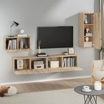 Casa si Gradina - Mobilier - Seturi de mobilier - Seturi living - Set dulap TV, 4 piese, stejar sonoma, lemn prelucrat - Infinity.ro