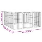 Petshop - Accesorii petshop - Culcusuri si custi - Custi interior si exterior - Tarc caini cu 4 panouri, negru, 100x50 cm, otel - Infinity.ro