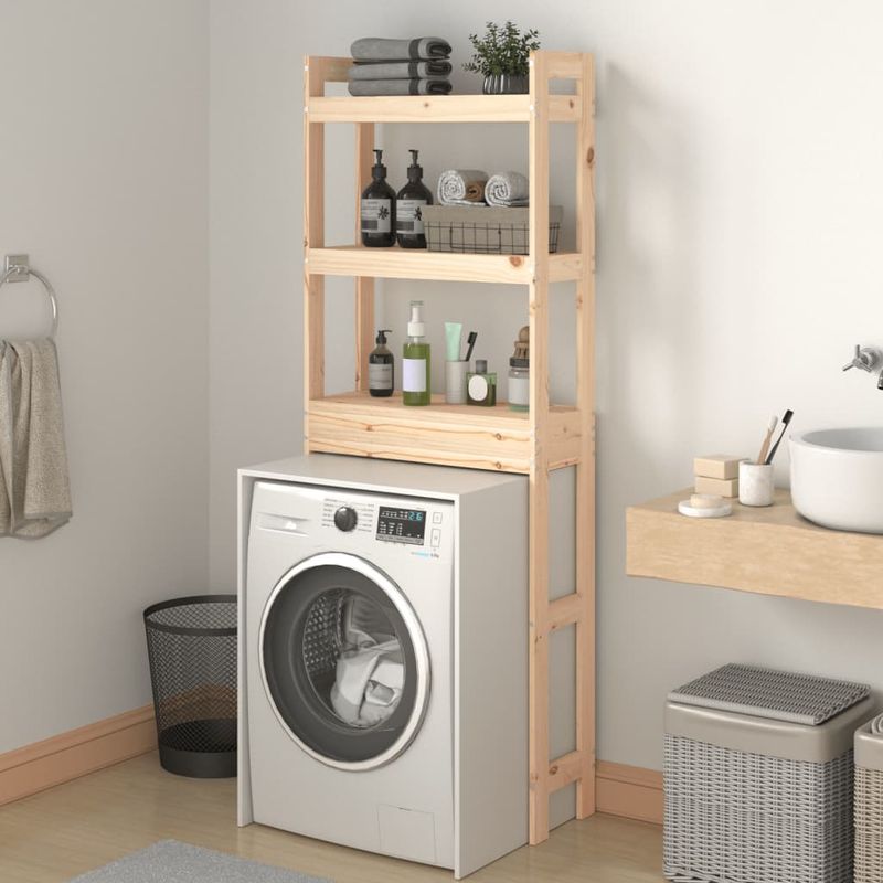 Casa si Gradina - Sanitare - Suporturi si accesorii baie - Suporturi baie - Raft de toaleta, 63x26x171 cm, lemn masiv de pin - Infinity.ro