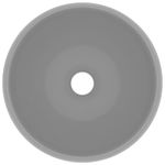 Casa si Gradina - Sanitare - Lavoar baie si accesorii - Lavoare si piedestale - Chiuveta de baie lux gri deschis mat 40x15 cm ceramica rotund - Infinity.ro