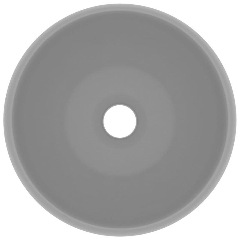 Casa si Gradina - Sanitare - Lavoar baie si accesorii - Lavoare si piedestale - Chiuveta de baie lux gri deschis mat 40x15 cm ceramica rotund - Infinity.ro