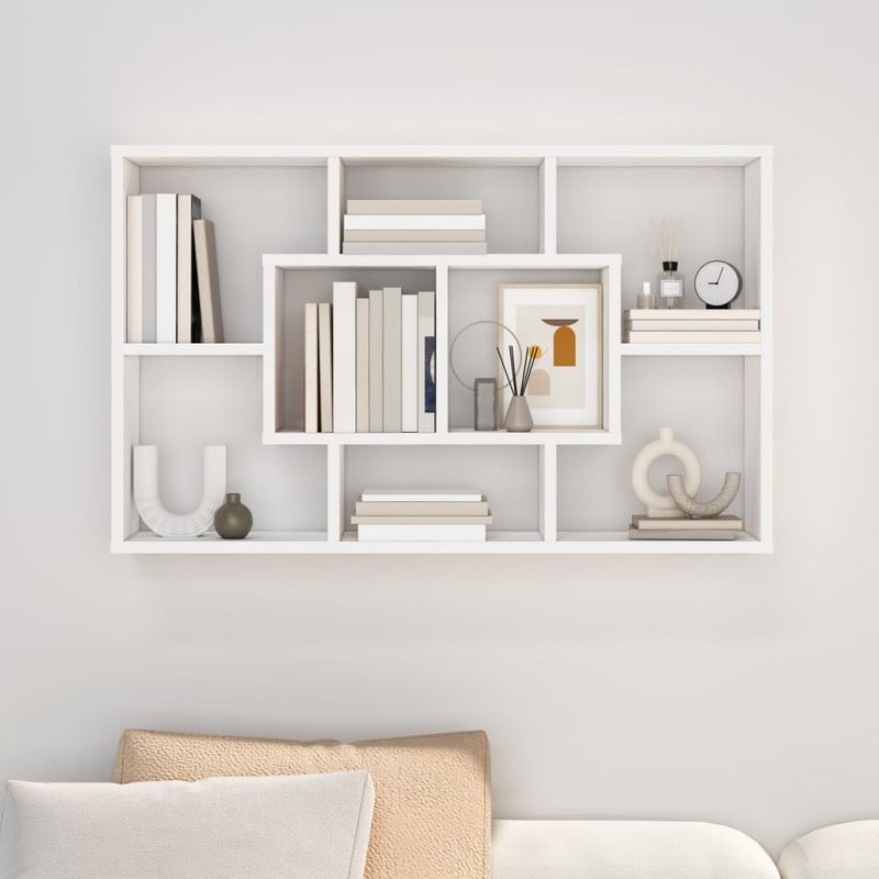 Casa si Gradina - Mobilier - Biblioteci si rafturi - Rafturi - Raft de perete, alb, 85x16x52,5 cm, lemn compozit - Infinity.ro