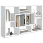 Casa si Gradina - Mobilier - Biblioteci si rafturi - Rafturi - Raft de perete, alb extralucios, 85x16x52,5 cm, lemn compozit - Infinity.ro