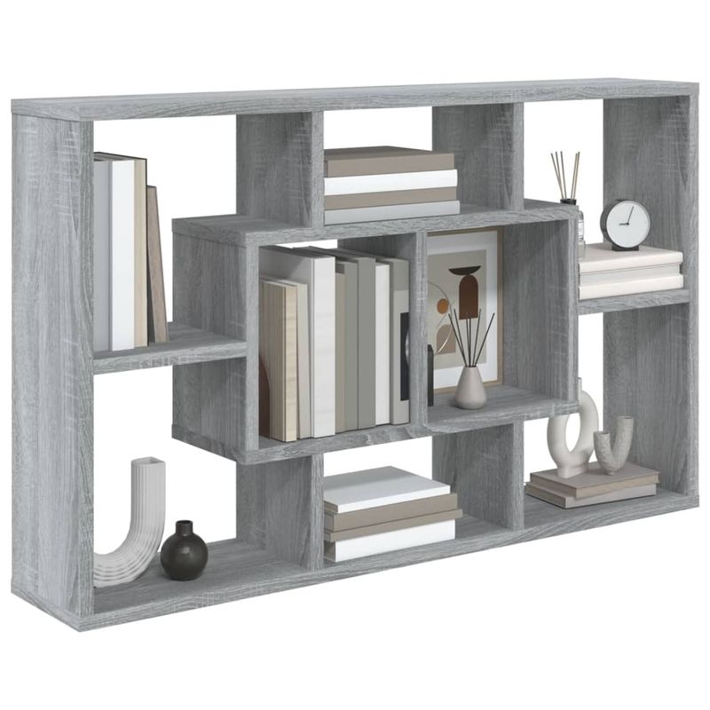Casa si Gradina - Mobilier - Biblioteci si rafturi - Rafturi - Raft de perete, sonoma gri, 85x16x52,5 cm, lemn compozit - Infinity.ro