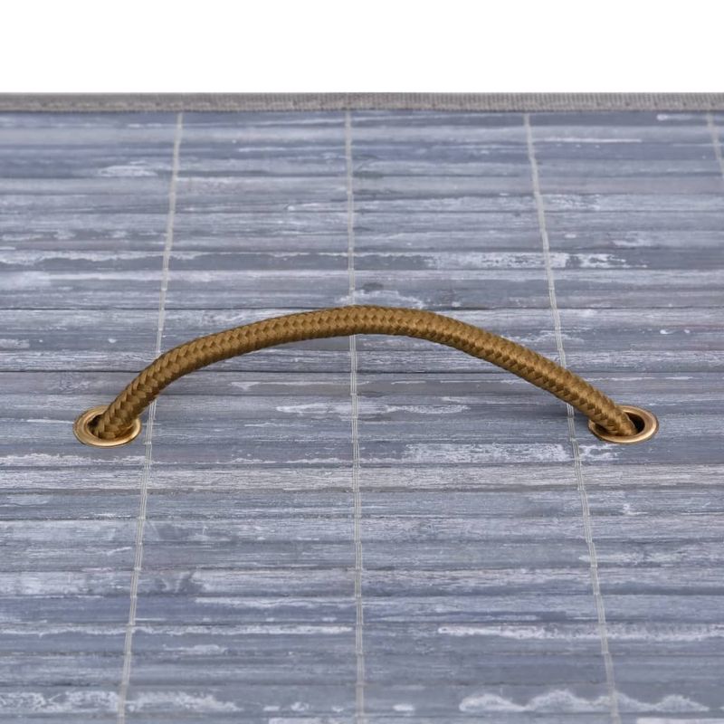 Casa si Gradina - Sanitare - Suporturi si accesorii baie - Accesorii baie - Cos de rufe din bambus cu 2 sectiuni, gri, 100 L - Infinity.ro