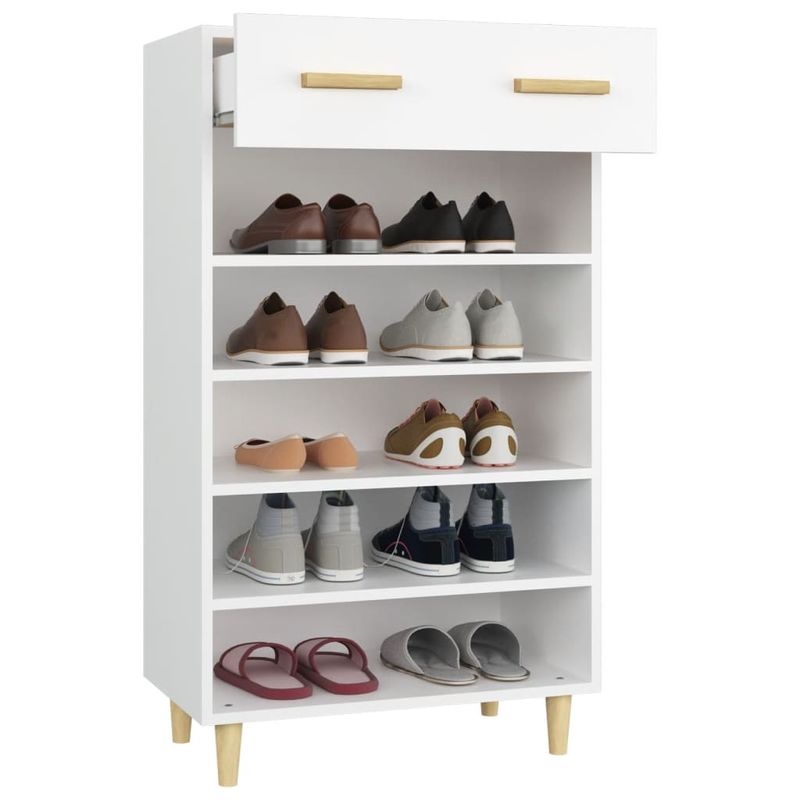 Casa si Gradina - Mobilier - Organizare si depozitare - Organizator incaltaminte - Pantofar, alb, 60x35x105 cm, lemn compozit - Infinity.ro