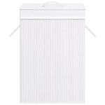 Market - Spalare si intretinere rufe - Uscatoare de rufe si accesorii - Cos de rufe din bambus cu 2 sectiuni, alb, 72 L - Infinity.ro