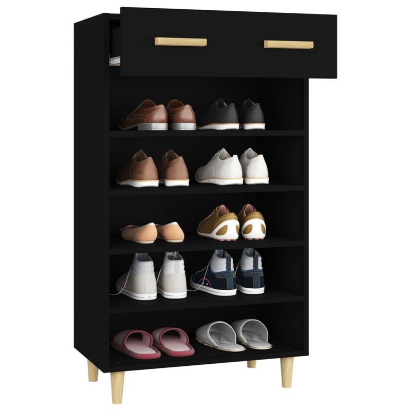 Casa si Gradina - Mobilier - Organizare si depozitare - Organizator incaltaminte - Pantofar, negru, 60x35x105 cm, lemn compozit - Infinity.ro